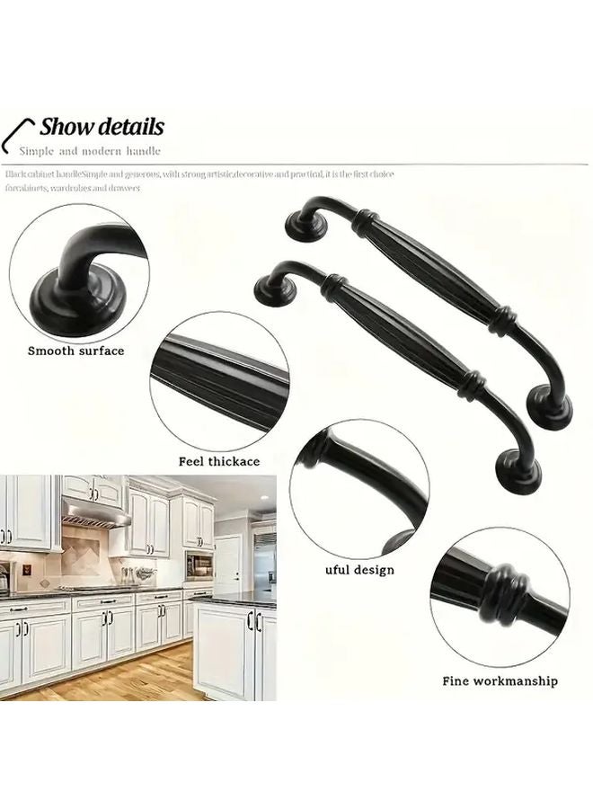 10pcs Black Metal Cabinet Handles 9.6cm Hole Spacing Polished Finish Easy Install - Image 5
